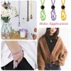 Crystal Cage Necklace Holder Adjustable Length Empty Stone Pendant Holder Hand-Woven Necklace Cord for DIY Jewelry Making