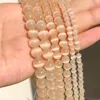 Champagne Cat Eye Opal Beads Natural Moonstone Round Loose Glass Beads for Jewelry Making DIY Bracelet Necklace 15" 4 6 8 10mm