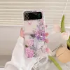 Butfly Bracelet Flower Transparent Pliage Cas pour Samsung Galaxy Z Flip 5 4 Case Z Flip 3 COUVERTURE DE SILICONE SILICONE