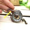 Steampunk mechaniczny zegarek kieszonkowy vintage brązowy fob zegar szklany rzymski cyfra mini relogio de bolso mecanicas 240327