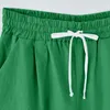 Sommar stor storlek shorts kvinnor godis färg snörning elastisk midja bekväm tunna korta kvinnliga shorts med fickor byxor s-4xl