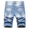 Herren Jeans Sommer-Denim-Shorts Männer riss die koreanische Version des Trends Lose Lose Bein fünf Viertel mit mittlerer Länge