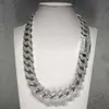 2024 925 Silver Cupan Chain Diamond Hand Make Iced Out Men's Cuban Chain Link Moissanite Diamond