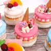 Decorative Flowers 1Pcs Double-layer Cake Model EuropeanFood And Fruit Simulation Fake Soft Furnishings Props