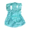 Dog Apparel Lace Flower Dress Gauze Skirt Pet Cat Dresses - Size S (Random Color)