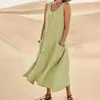 Solid Casual Loose Summer Long Dresses For Women Elegant Pretty Womens Plus Size Midi Dresses Simple Female Maxi Dress 240407