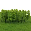 Decoratieve platen 20 stks groen model bomen plastic miniatuur landschap landschap trein spoorwegen schaal bouwaccessoires