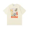 camisa rhude masculina camisetas designer tshirt molete camiseta tshirts camiseta casual moda manga curta Europa America homens homens redondos pescoço tshirts moda