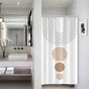 90x180cm北欧抽象アートシャワーカーテン防水ポリエステル幾何学的ストライプアークサークルバスバスルームの装飾用のサークルバスカーテン