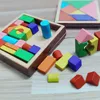 1/12 Симпатичные строительные блоки Tangram Miniature Dollhouse Mini The Veven Peece Puzzle for Barbies BJD Docl House Accessories Decor