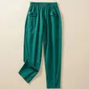 Женские брюки хлопок и белье с высокой талией Harlan Spring Summ