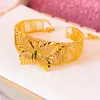 Dubai Golden Women's Bow Bracelet Gold Plated Indian African Hard Bracelet Charming Wedding Ethiopian Arab Handwear Luxury