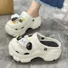 Sandal Slippers DIY Cute Cartoon Clogs Women Mules Summer Beach Sandals Cave Hole Female Garden Shoe For Students Girls 240326