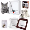 Porta de aba de gato com travamento de 4 vias para portas externas interiores portas de estimação à prova de intempéries para gatos de cachorro para a parede de janela