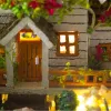 Diy Drewniane Doll House Miniaturowe zestawy z meblami Norweski domek na drzewie szklany piłka casa lalchhouse zabawki dla dziewcząt prezenty świąteczne