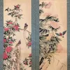 Decoratieve beeldjes Chinese archaized bloemen en vogels kalligrafie schilderen