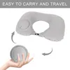 1pc almohadas de viaje aviones inflables súper luz almohada de cuello portátil almohada de vertebr cervical inflable en forma de U