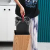 Wooden Creative Garbage Bin With Cover Nordic Ins Light Luxury Bathroom Trash Can Hotel Office Home Stay Waste Disposer