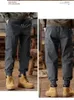 Men's Pants Solid Color Cargo Fashion Ins Paratrooper Slacks N Logging