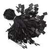 100pcs/Los Preisschild Hangeseil weiß schwarzer Polyesterschnur mit Snap Lock Pin -Schleifenbefestigungshaken für DIY Craft Display -Etikett