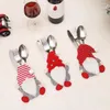 Aufbewahrungsbeutel Weihnachten gesichtsloser Puppenbesteckbeutel langlebige Esstisch Ornamente für Home Kitchen -Tabellengeschirrzubehör