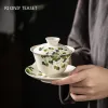 160 ml chinois céramique gaiwan tasse tasse de thé à la main motif de fleurs thémot