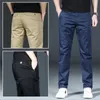 Pantalon décontracté droit des hommes vêtements coton khaki roayl pantalon bleu pour mâle au printemps automne noir ajustement régulier 240411
