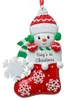 Ornamento natalizio pendente bambino primo ornamenti natalizi 2022 con snowbaby in calze con ornamento dell'albero di Natale fiocchi di neve