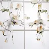 Rideau floral romain semi-transparent de fenêtre de fenêtre ombragée à cravate blinds pour le salon chambre de balcon 1 x 16m (jaune)