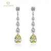 Boucles d'oreilles en peluche Gica Gema Luxury 925 argent sterling créé citrine gemme drop women fine bijoux en gros