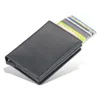 Card Holders 2022 RFID Holder Wallet Men Women Solid Leather Aluminium Box Automatically Pops Up Cardholder With Magnetic Button3540181