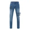 メンズのズボン中央部のスリムフィットリッピングジーンズカジュアルストレートレッグマン1ファッション可能な販売服240403