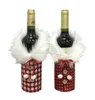 Anjule Red and White Plaid Bottle Set Pluszowa dekoracja świąteczna 3157815