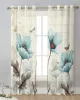 Vintage Flower American Pastoral Dragonfly Tulle Curtain Living Room Bedroom Modern Sheer Curtains Transparent Window Treatment