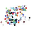 Loose Gemstones Glass Square Cube Shimmer 4 4mm Mix Color Crystal Beads Synthetic For Bracelets