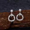 Pendientes colgantes Wong Rain Romantic 925 Sterling Silver Lab Sapphire Gemstone Drop para mujeres Joyas de fiesta de bodas Al por mayor