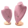 Pink Velvet Necklace Jewelry Display Model Bust Stand For Home