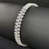 Bracelets de link 2024 Chegada Design exclusivo Design Luxury Silver Color oval Bangle para mulheres do Dia dos Namorados Jóias S8259