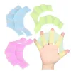 1Pair Unisex High Elastic Swimming Finger Webbed Gloves Silicone Flippers Fins Paddle Frog Hand Accessory