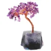 Dekorativa blommor Ornament Office Table Decorations Citrine Tree Crystal Stone Handikraft