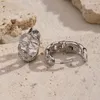 Hoop oorbellen S925 Sterling zilver eenvoudige textuur holle geometrische cirkel ear buckle vrouwen kunnen dagelijkse meid's vakantie gif dragen