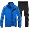 Contracte de parcours décontractés pour hommes à manches longues Jogging Jogging Running Cost Sweins Sweins Sweet Track Vestes + Pantalon Pantalon 2 pièces Sports de basket-ball