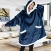 Oversize trui hoodie winter pyjama's dames super dalian hoodie lambswool thermische dekenstijl winterkleding