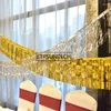 Decoração de festa 35 120cm Metallic Fringe Fringe Shiny Gold Silver Cretins Decor de casamento de parede PONTRA