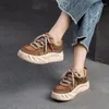 Chaussures habillées 4.5cm 2024 Cow Suede Geatic Le cuir d'automne Été Mobineur High Brand Spring Vulcanize Platform Farts Femmes