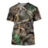 Nuova Summer Hot Selling T-shirt da uomo Harajuku Funny Hunting Camo cinghiale Stampa a manicotto corto Top a collo rotondo secco rapido grande grande