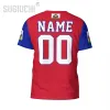 Niestandardowy numer nazwiska Haiti Flag Emblem 3D T-shirts Ubrania dla mężczyzn Kobiet koszulka piłkarska fani piłki nożnej