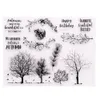 2023 Bäume Waldmetallschneidungen Stempel klare Briefmarken für Kartenherstellung der Scrapbooking Formgeschnitten DIY -Briefmarken und -stäben Craft Decoration