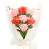 結婚式の花Diy Carnation Bouquet LifeLike Handmade Lovely Multipurpose Eterenal Blessing with Floral Rapping Paper for Gift