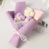 Dekoracyjne kwiaty mini szydełko ręcznie robione dzianinowe bukiety kwiatowe sztuczne